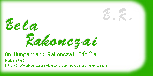 bela rakonczai business card